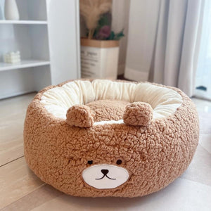 Create a Cozy Retreat for Your Pet with Our Cartoon Nest Cushion Round Bed!