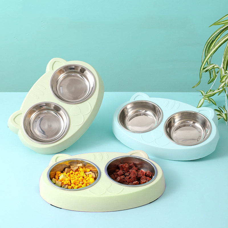 Pet Double Bowls For Indoor Cats And Dogs