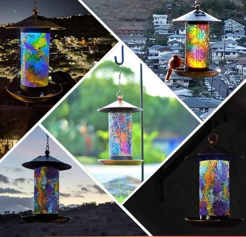 Solar Birds Feeder Outdoor Hanging Bird
