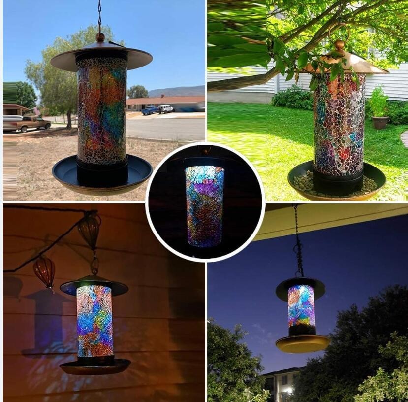 Solar Birds Feeder Outdoor Hanging Bird