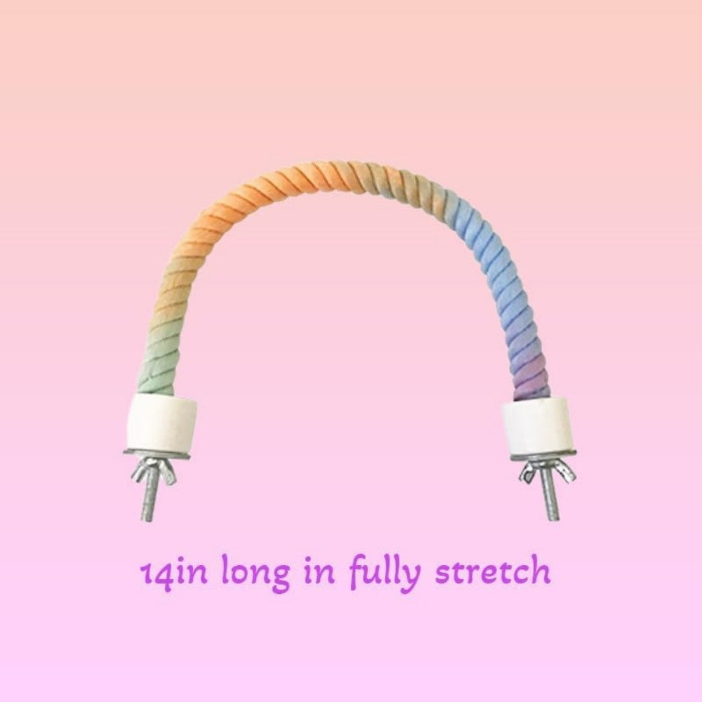 Gradient Colorful Bird Rope Perch Stand
