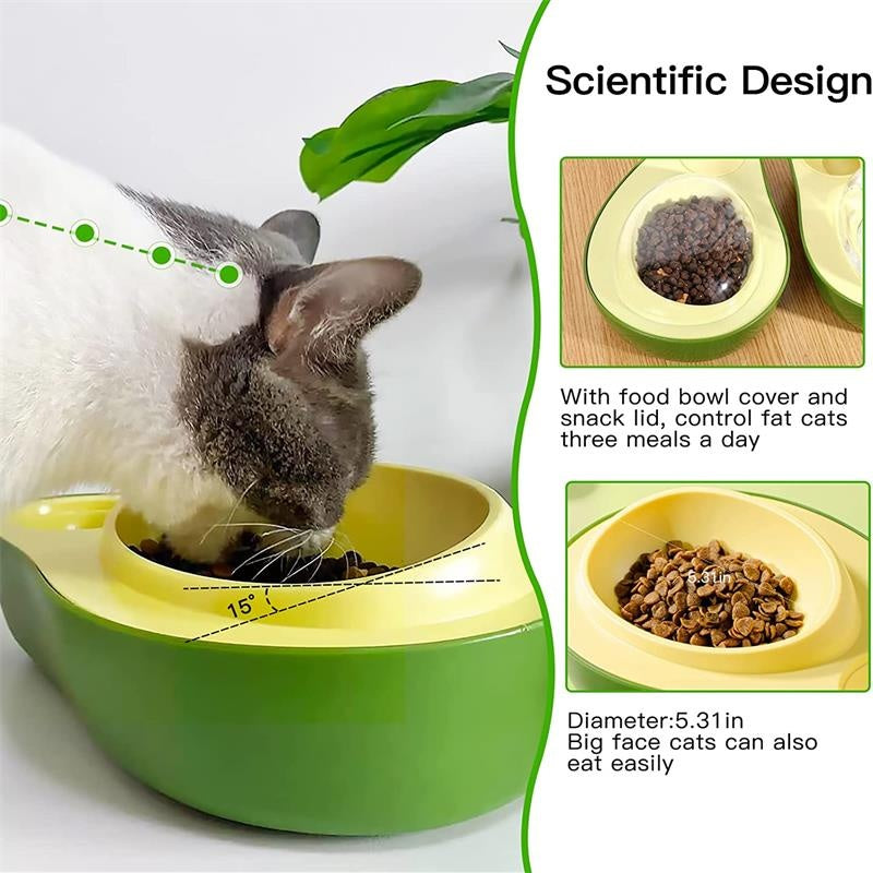 Pet Feeder Avocado Shape Feeding Bowl