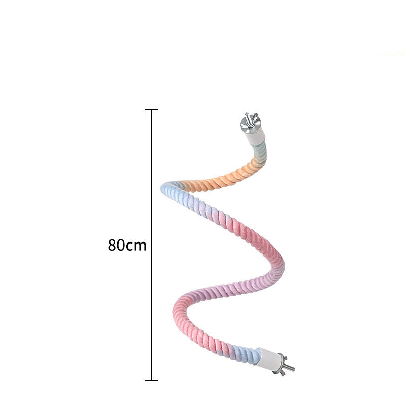 Gradient Colorful Bird Rope Perch Stand