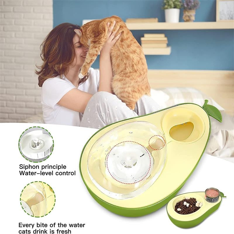 Pet Feeder Avocado Shape Feeding Bowl