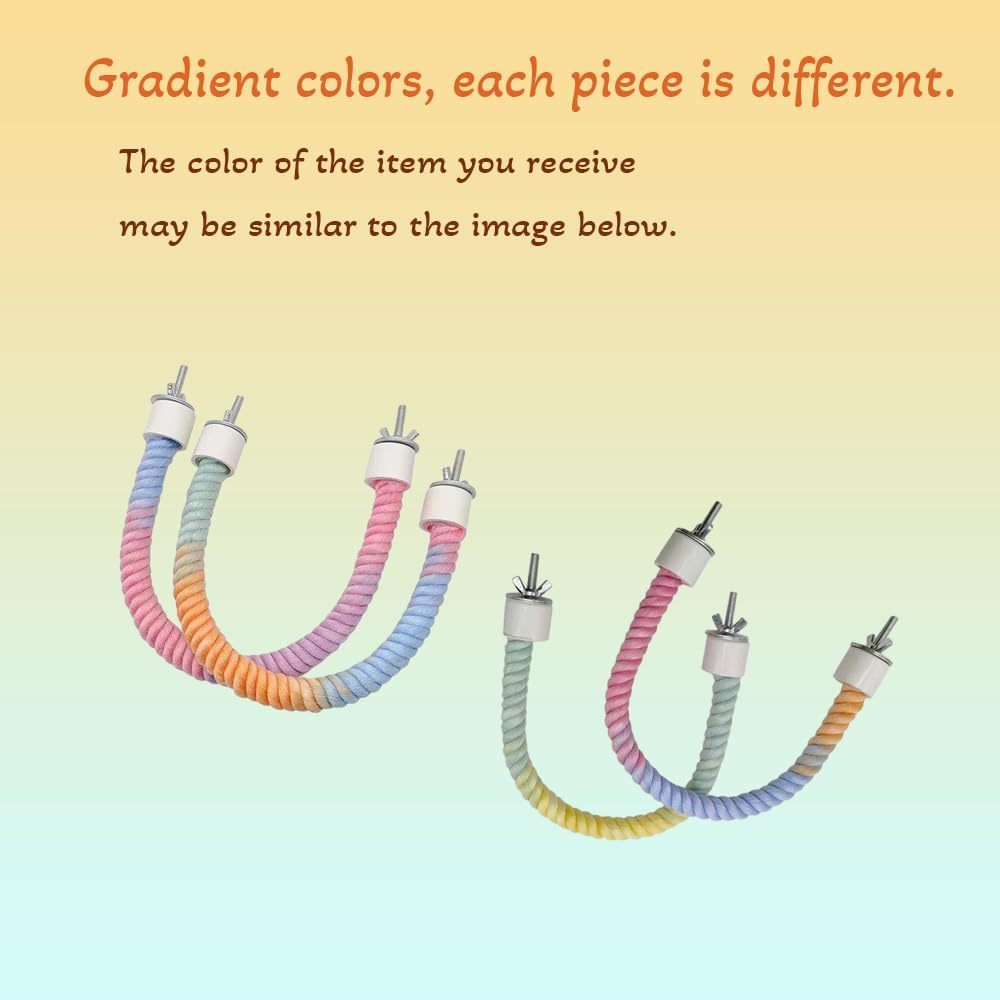 Gradient Colorful Bird Rope Perch Stand