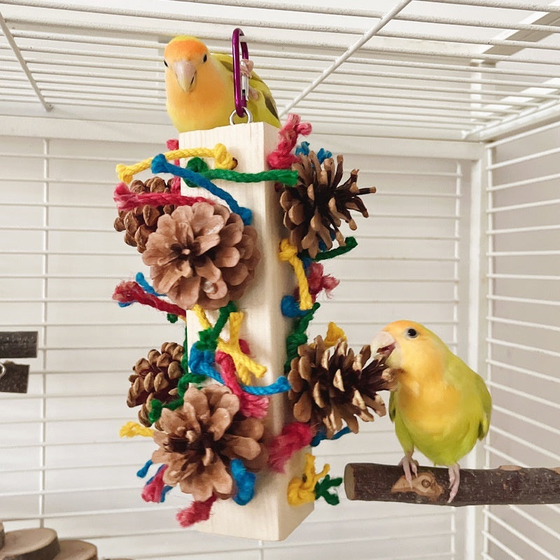 Solid Wood Parrot Toy Bird Stand
