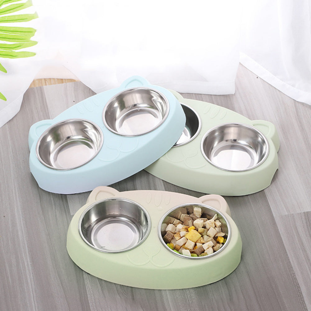 Pet Double Bowls For Indoor Cats And Dogs