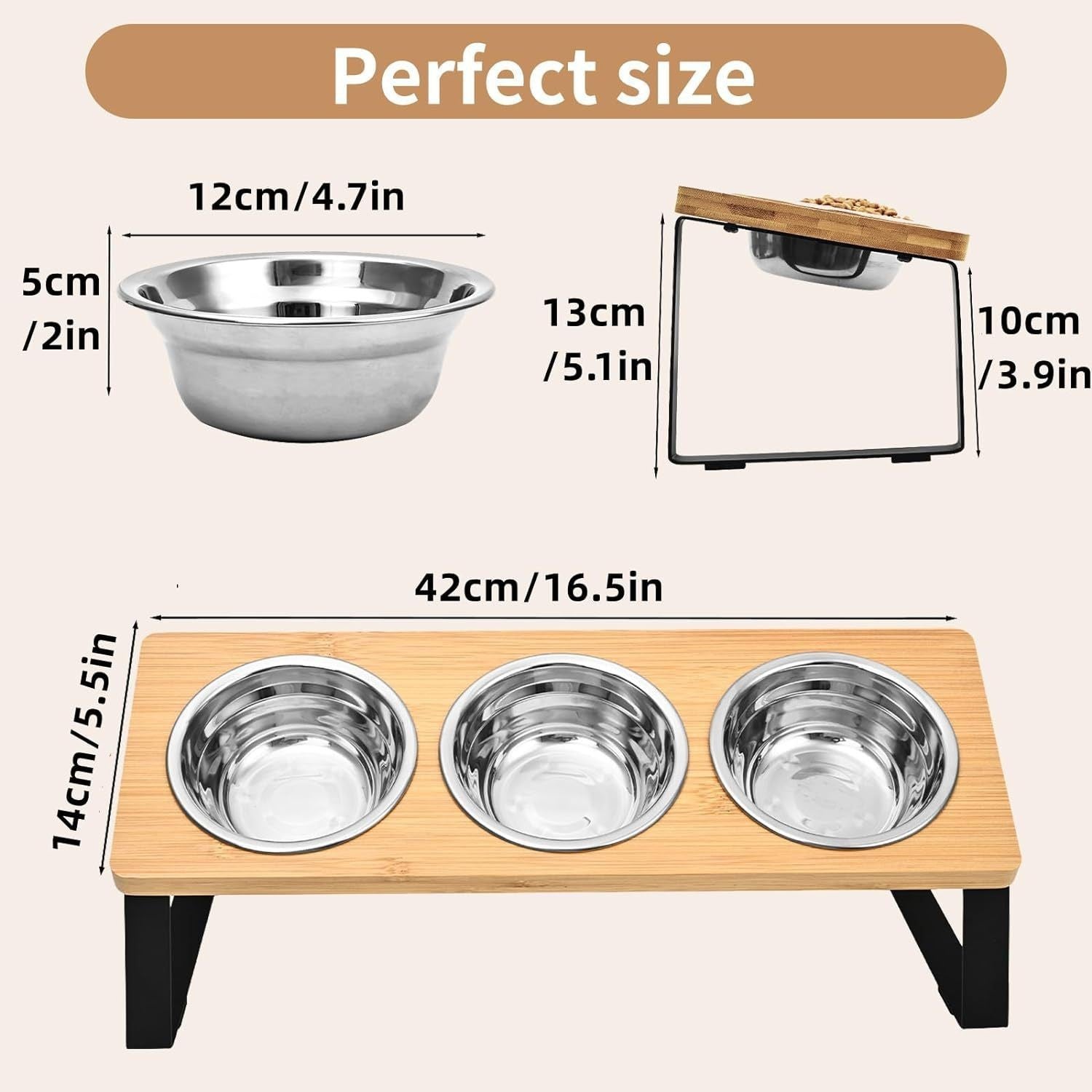 Log Pet Feeding Bowl Rack