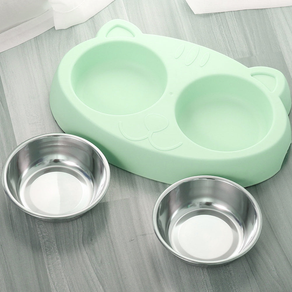 Pet Double Bowls For Indoor Cats And Dogs