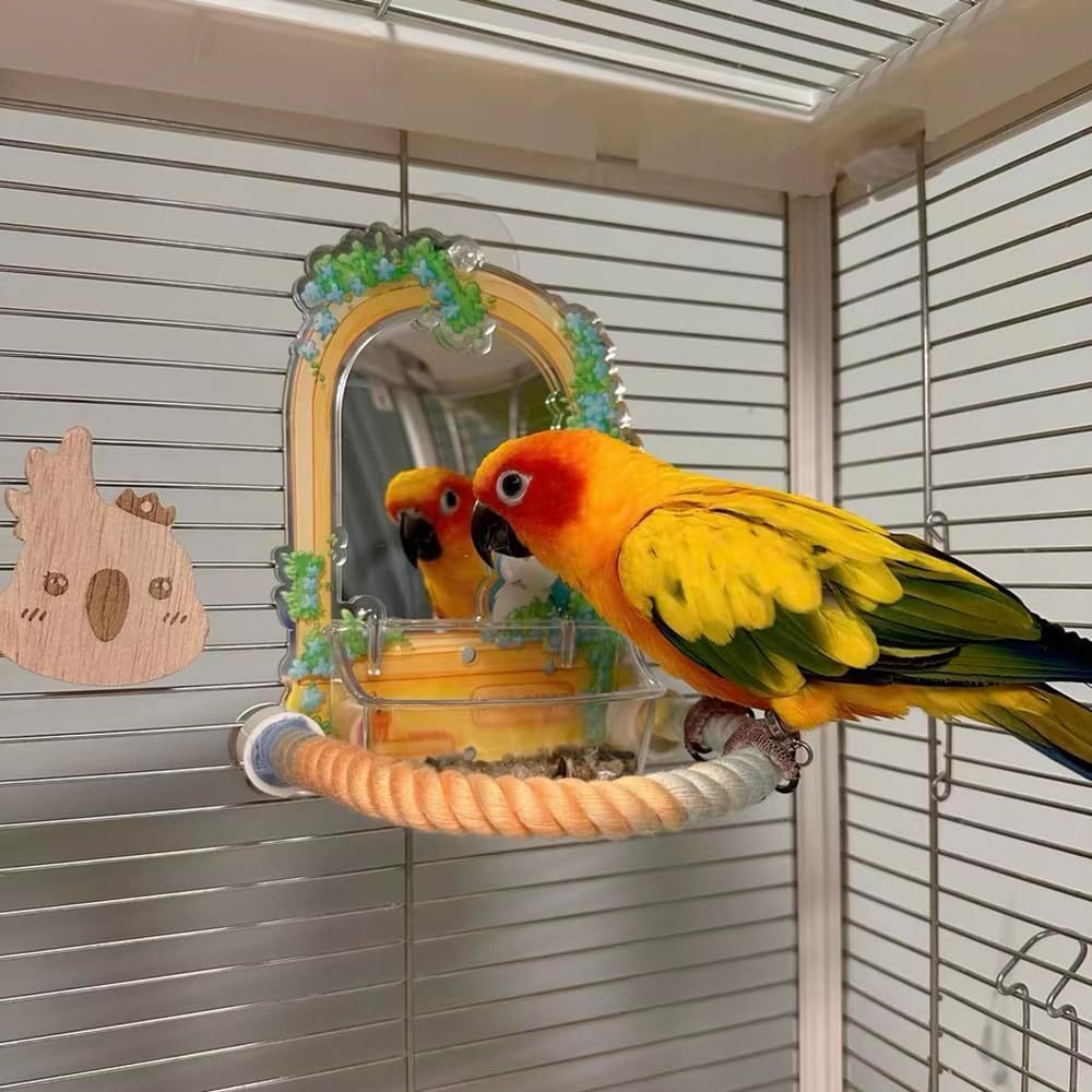 Gradient Colorful Bird Rope Perch Stand