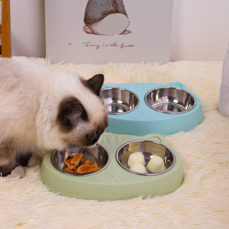 Pet Double Bowls For Indoor Cats And Dogs