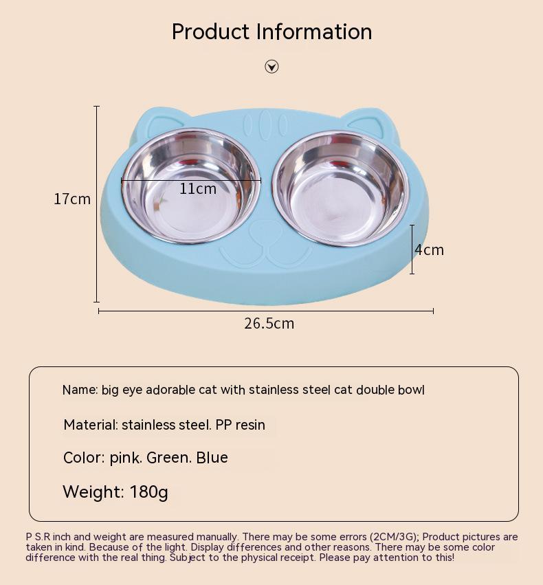 Pet Double Bowls For Indoor Cats And Dogs