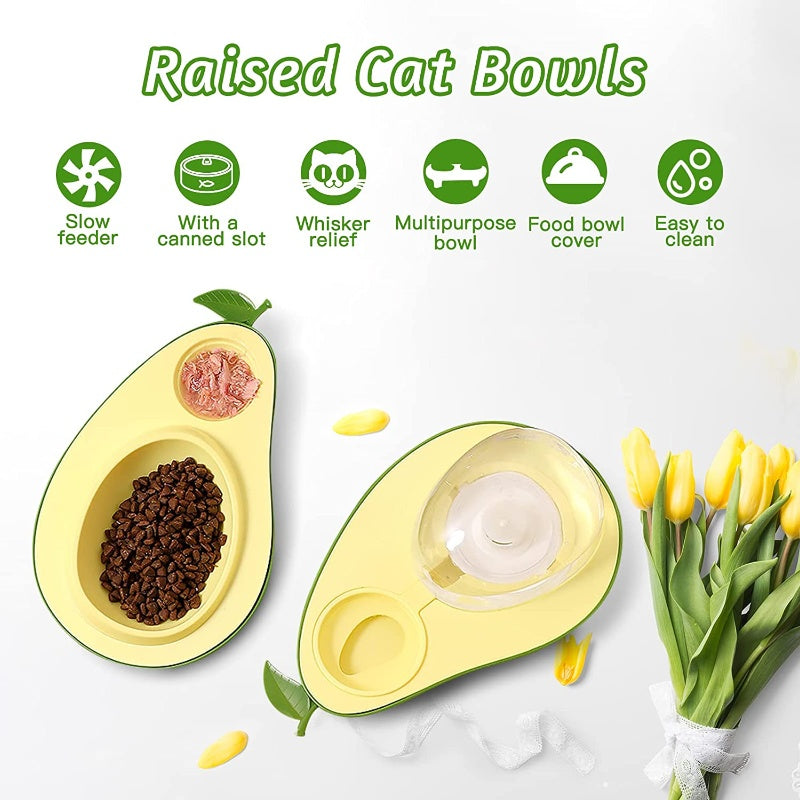 Pet Feeder Avocado Shape Feeding Bowl