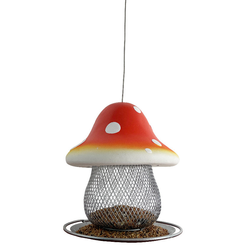 Courtyard Hanging Resin Mushroom Shape Feeder