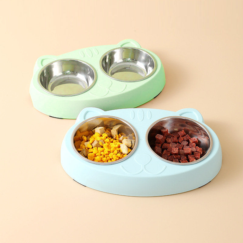 Pet Double Bowls For Indoor Cats And Dogs