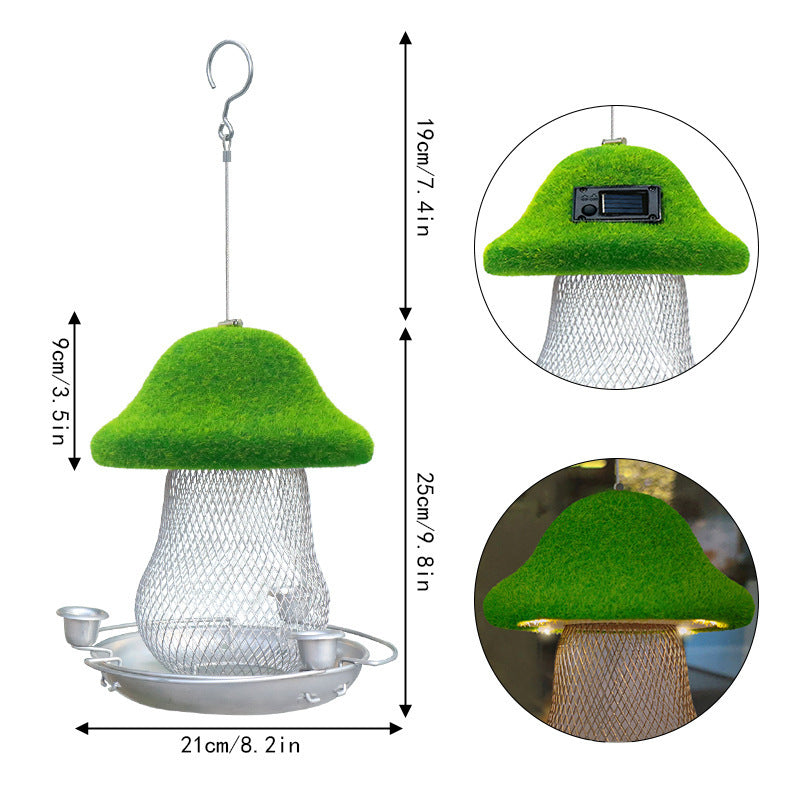 Courtyard Hanging Resin Mushroom Shape Feeder