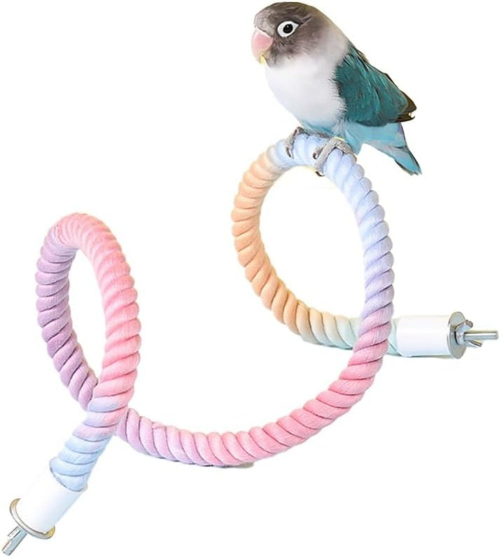 Gradient Colorful Bird Rope Perch Toy