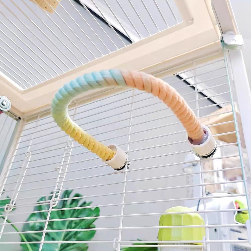 Gradient Colorful Bird Rope Perch Stand