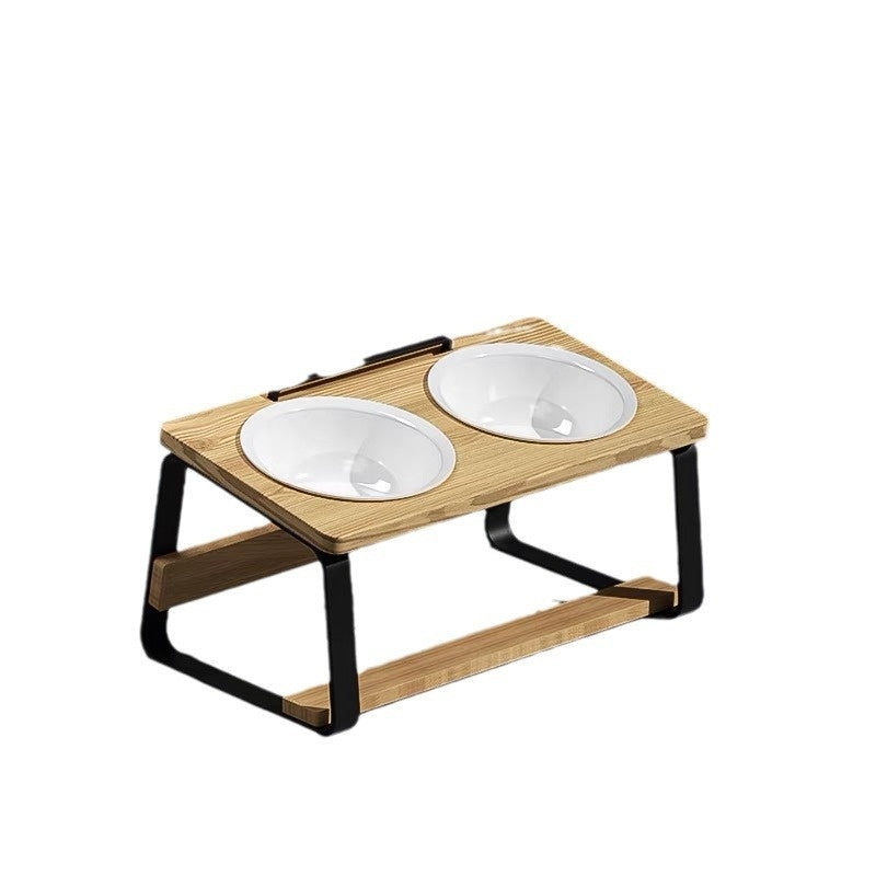Ceramic Double Bowl Pet Water Feeding Bowl